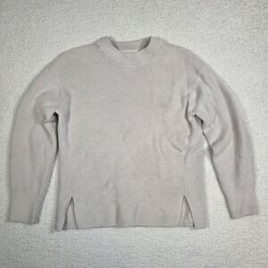 Lululemon Merino Wool-Blend Ribbed Turtleneck Sweater Ivory Cream Size 4